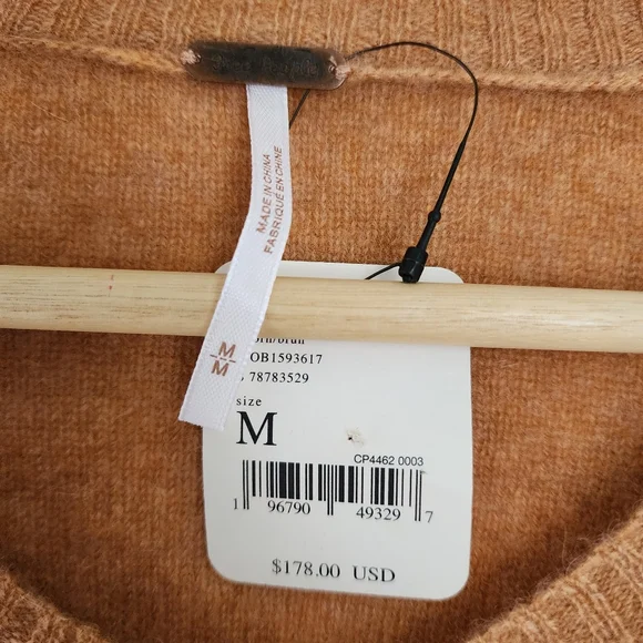 NWT Free People Cashmere Sweater Tan Small Medium - Picture 10 of 10